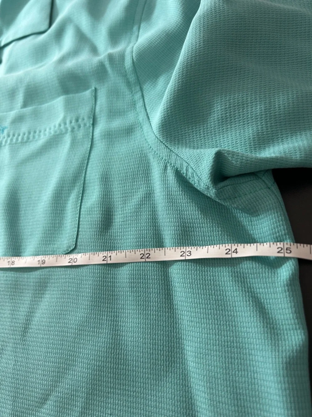 Tommy Bahama Men’s XL Silk Blend Camp Shirt Aqua Teal Coconut Buttons Shrt Slv - Picture 8 of 9